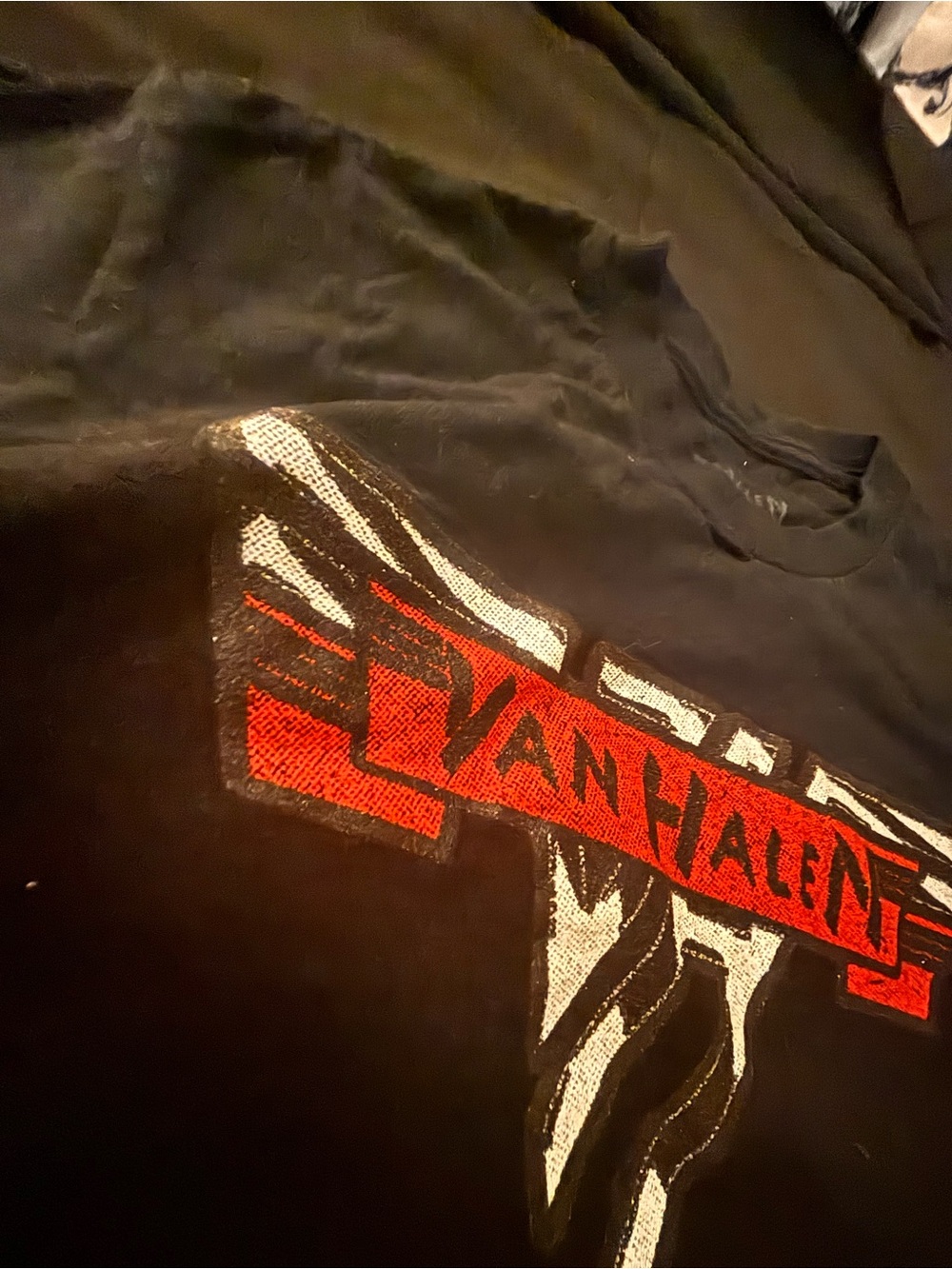 Van Halen Black Short Sleeve Logo Tee - Red & White Graphic
